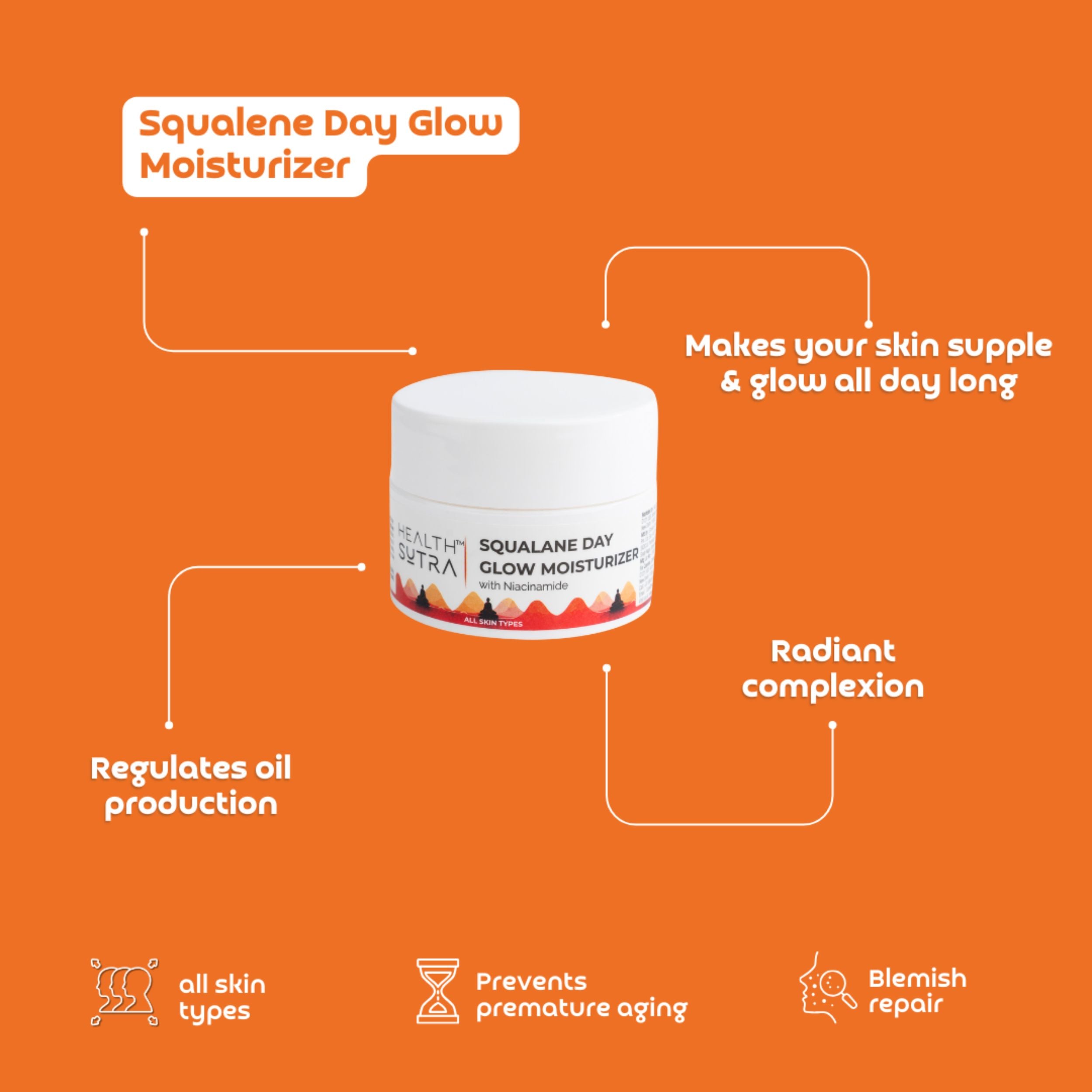 Squalane Day Glow Moisturizer with Niacinamide - 50g